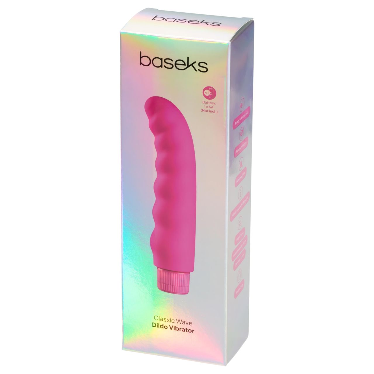 Baseks - hullámos vibrátor (rózsaszín) - 16 cm