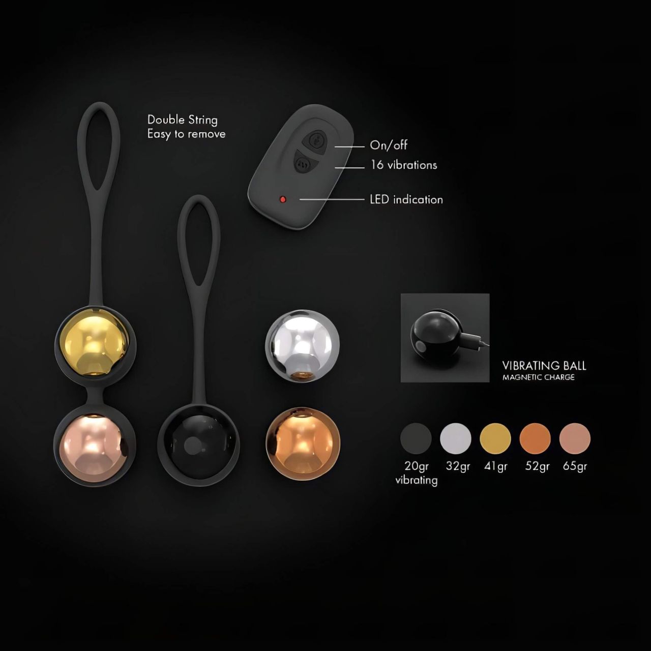 Dorcel Training Balls - rádiós, variálható gésagolyó szett Dorcel Training Balls - rádiós, variálható gésagolyó szett