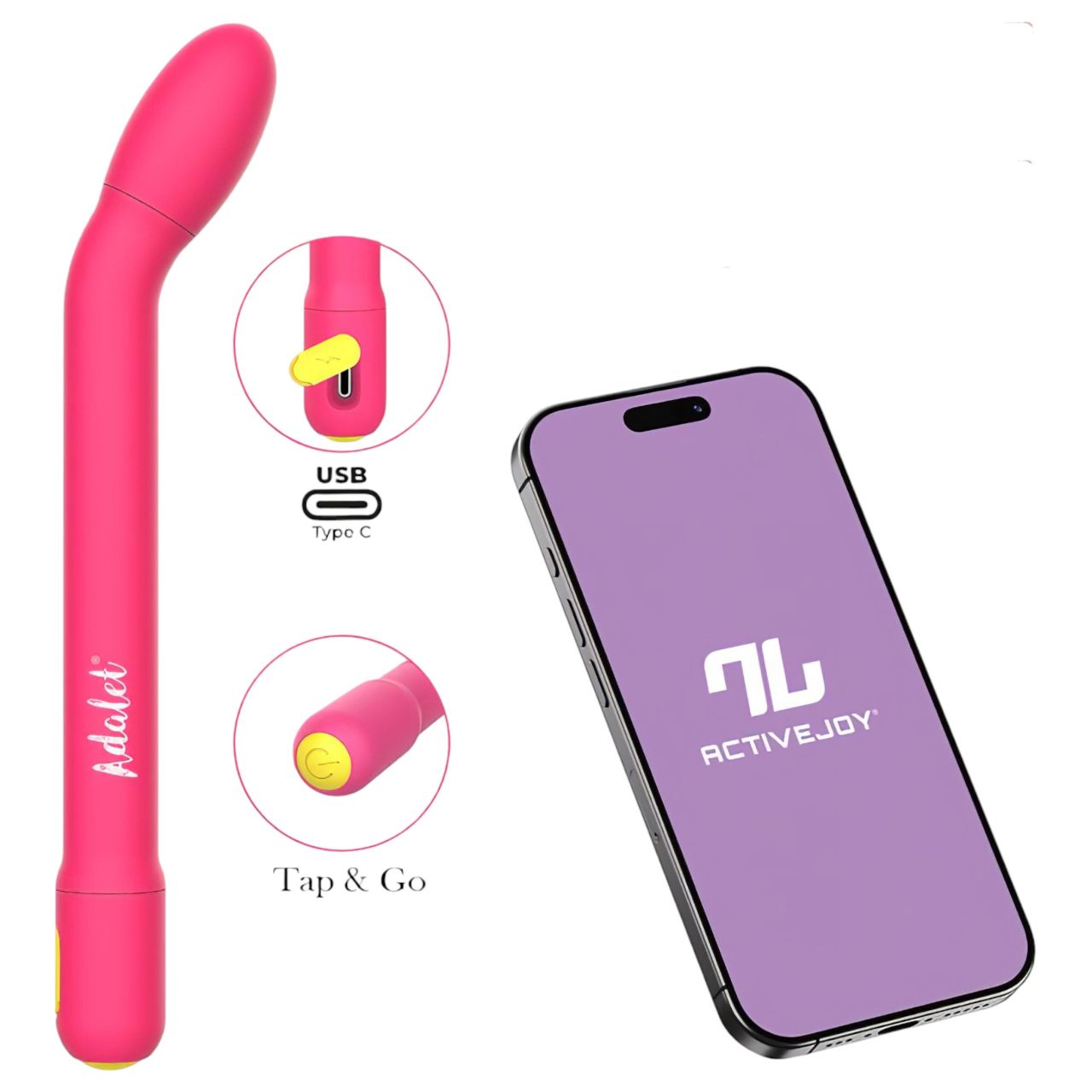 Adalet Gently - App-vezérelt G-pont és prosztata vibrátor (pink)