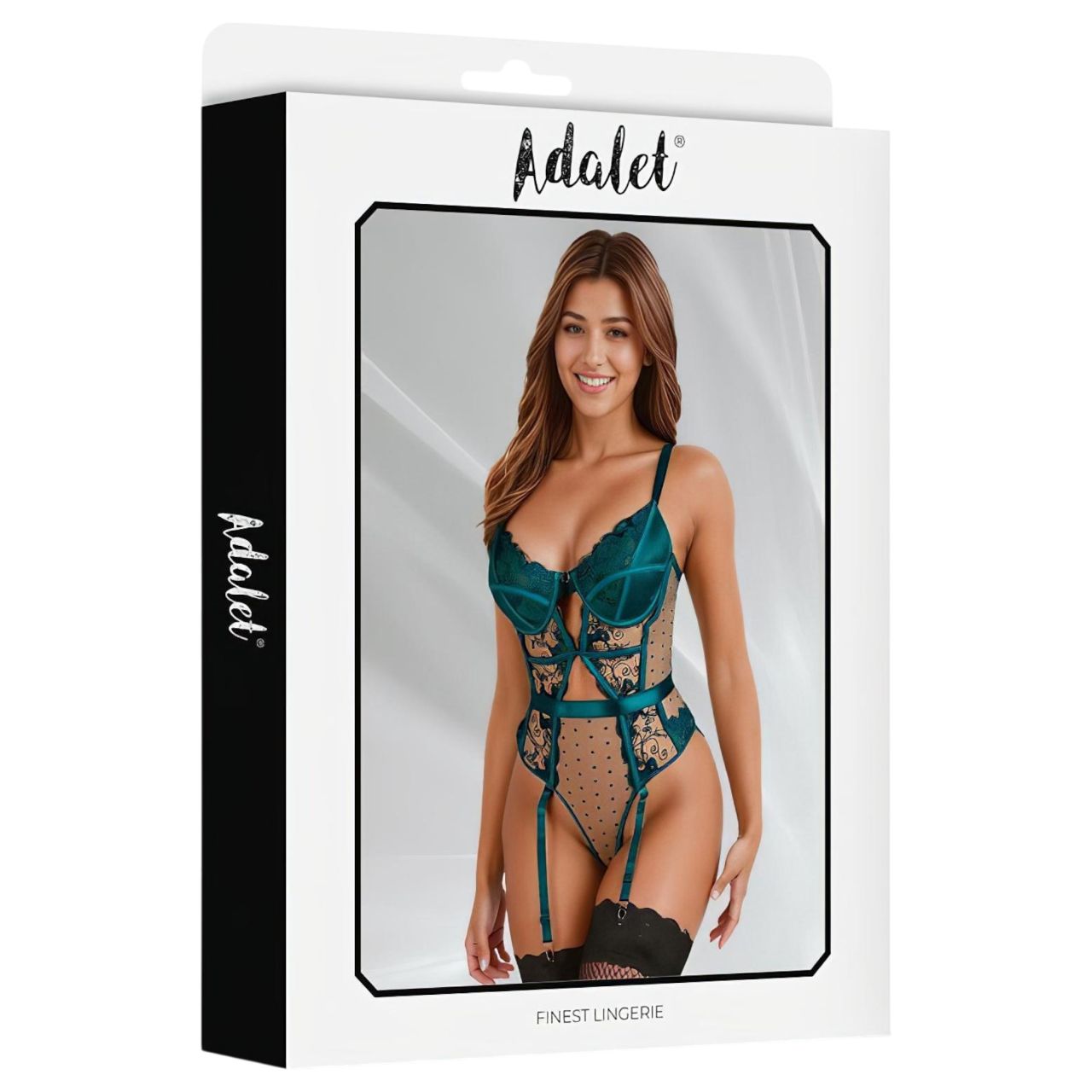 Adalet Chloe - csipkés body (türkiz)