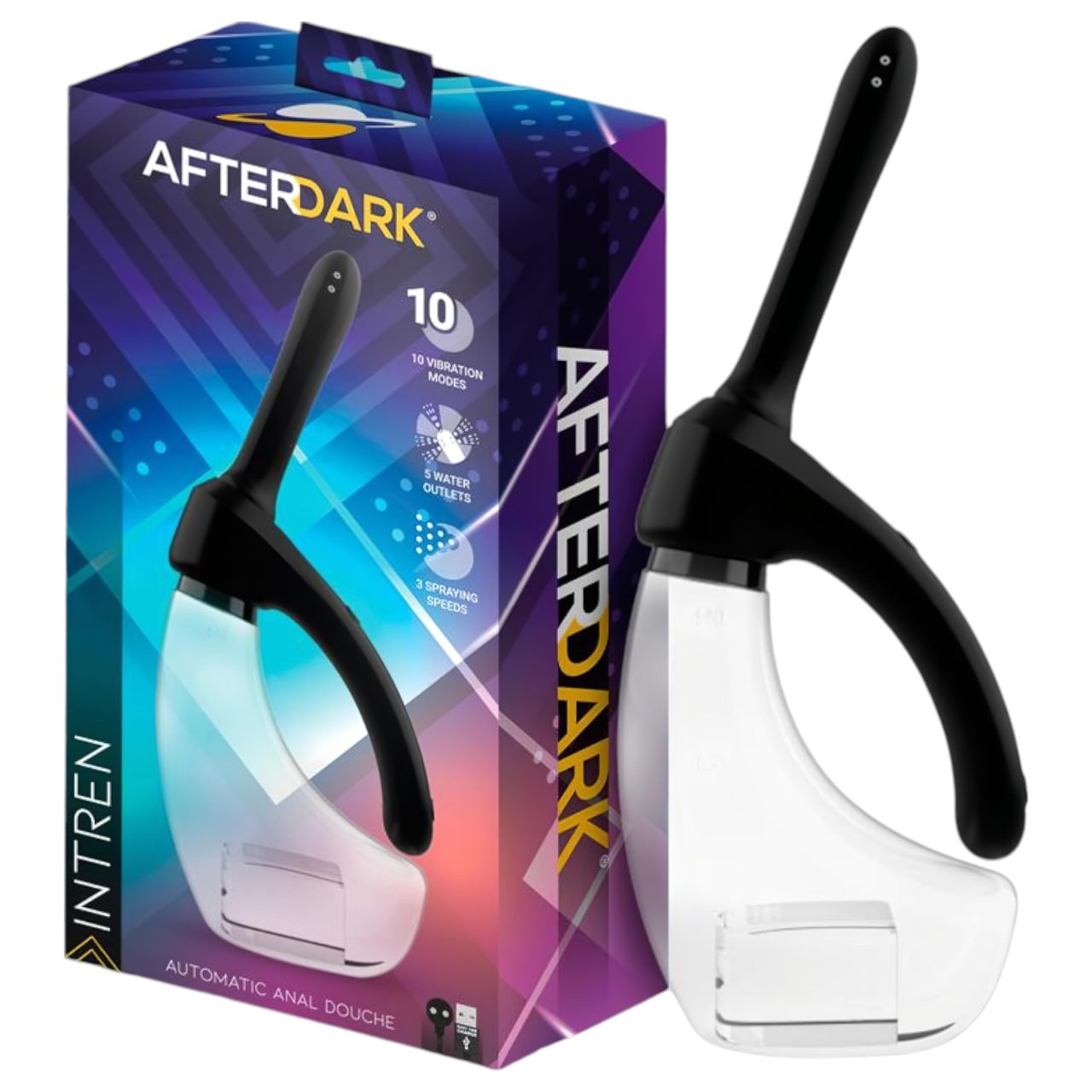 Afterdark - automata, vibrációs anál tisztító (átlátszó)