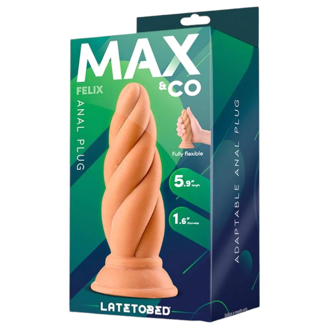 Max & Co Felix - csavaros anál plug - 15 cm (testszínű)