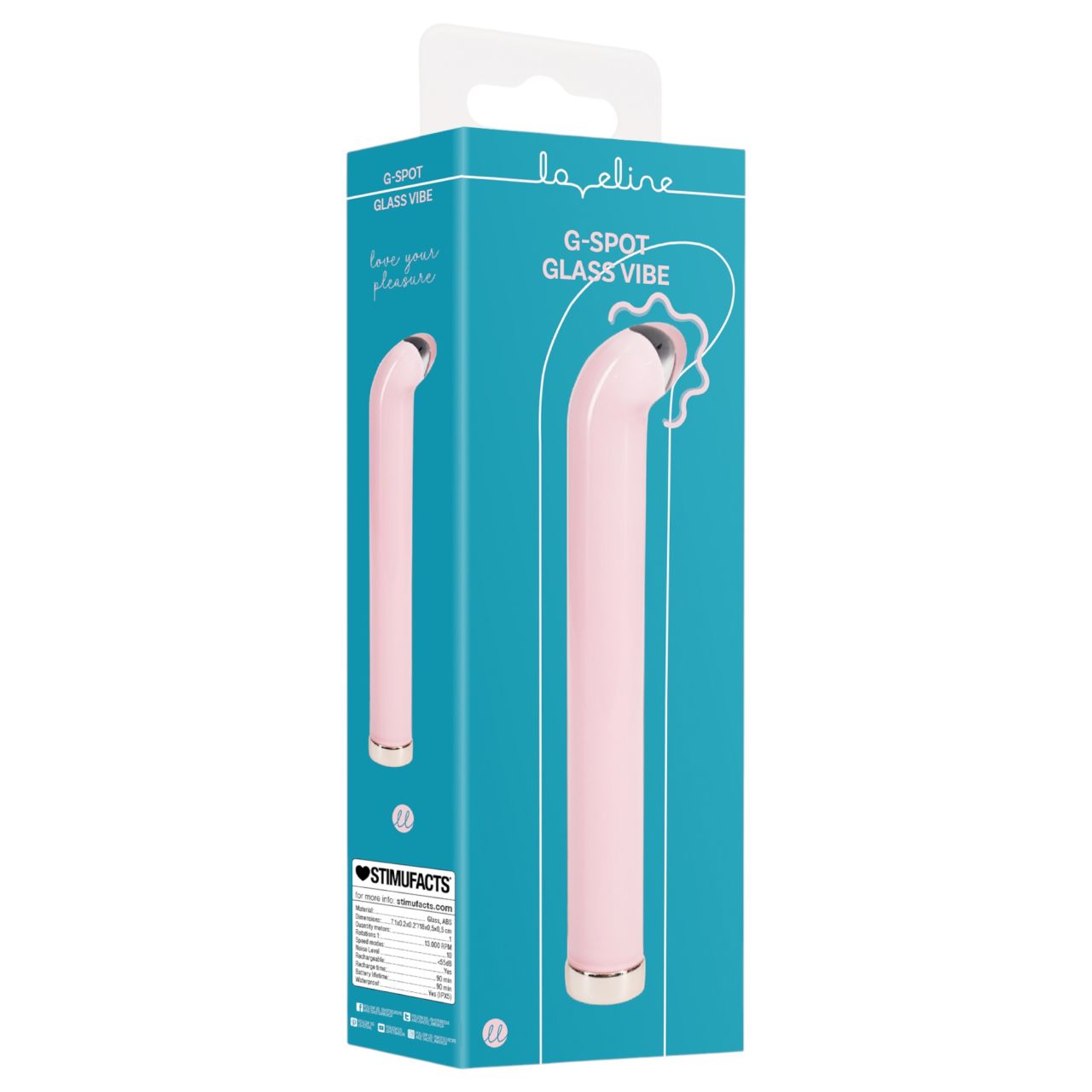Loveline - G-pontos üveg vibrátor (rózsaszín) Loveline - G-pontos üveg vibrátor (rózsaszín)