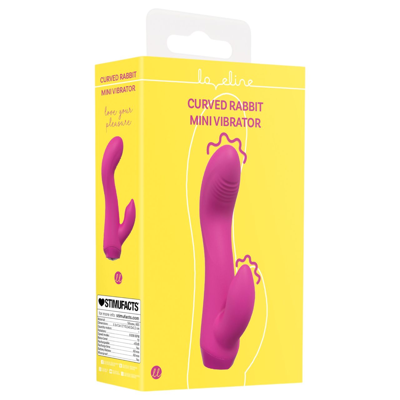 Loveline - íves nyuszis mini vibrátor (rózsaszín) Loveline - íves nyuszis mini vibrátor (rózsaszín)