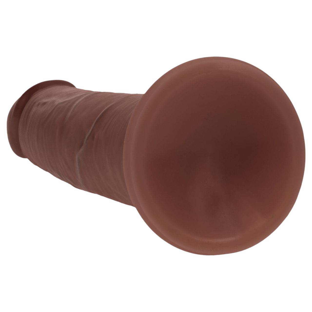 RealRock - dupla sűrűségű élethű dildó (barna) - 18,5 cm