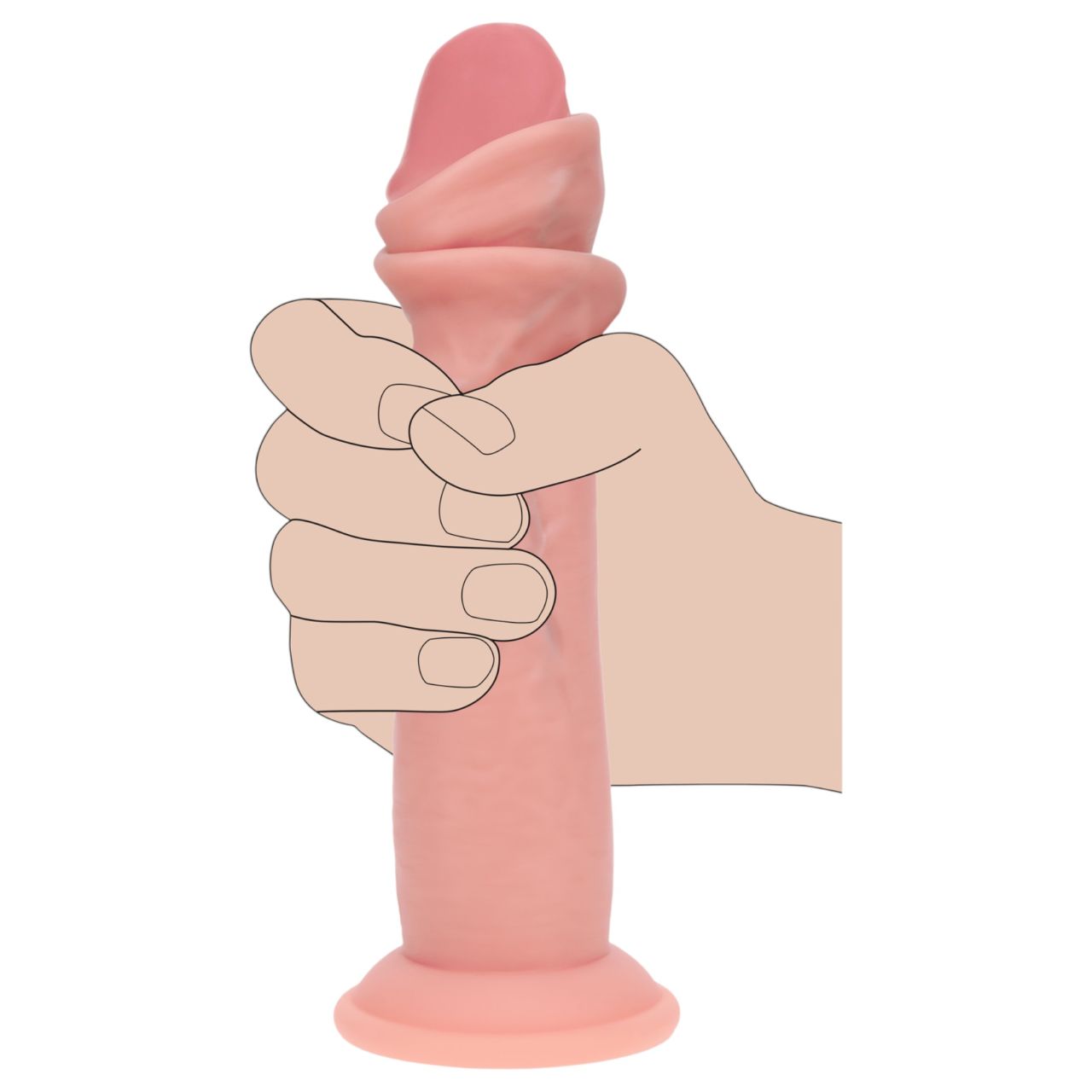 RealRock - dupla sűrűségű élethű dildó (testszínű) - 18,5 cm