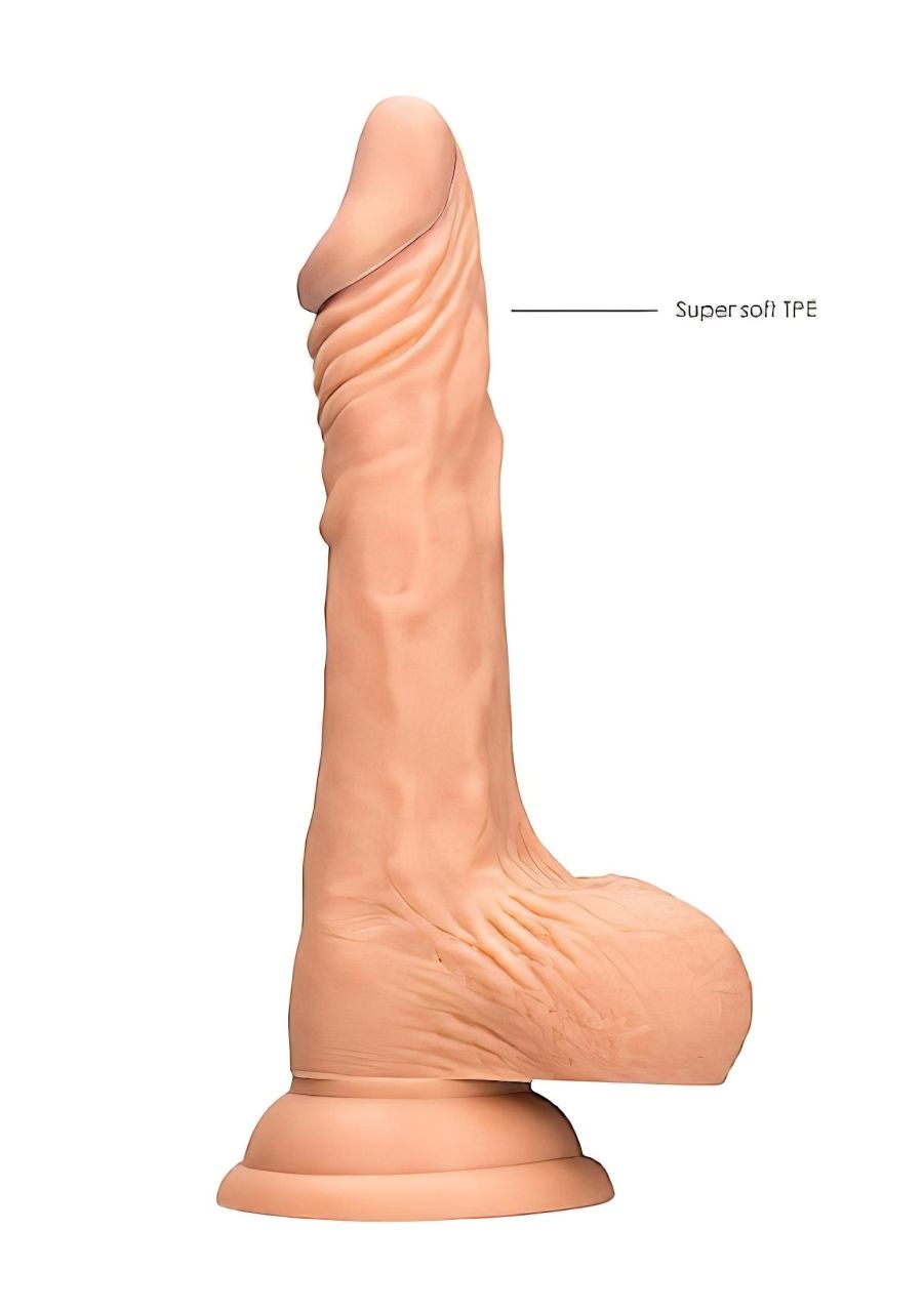 RealRock Dong 7 - élethű, herés dildó (17 cm, testszínű)