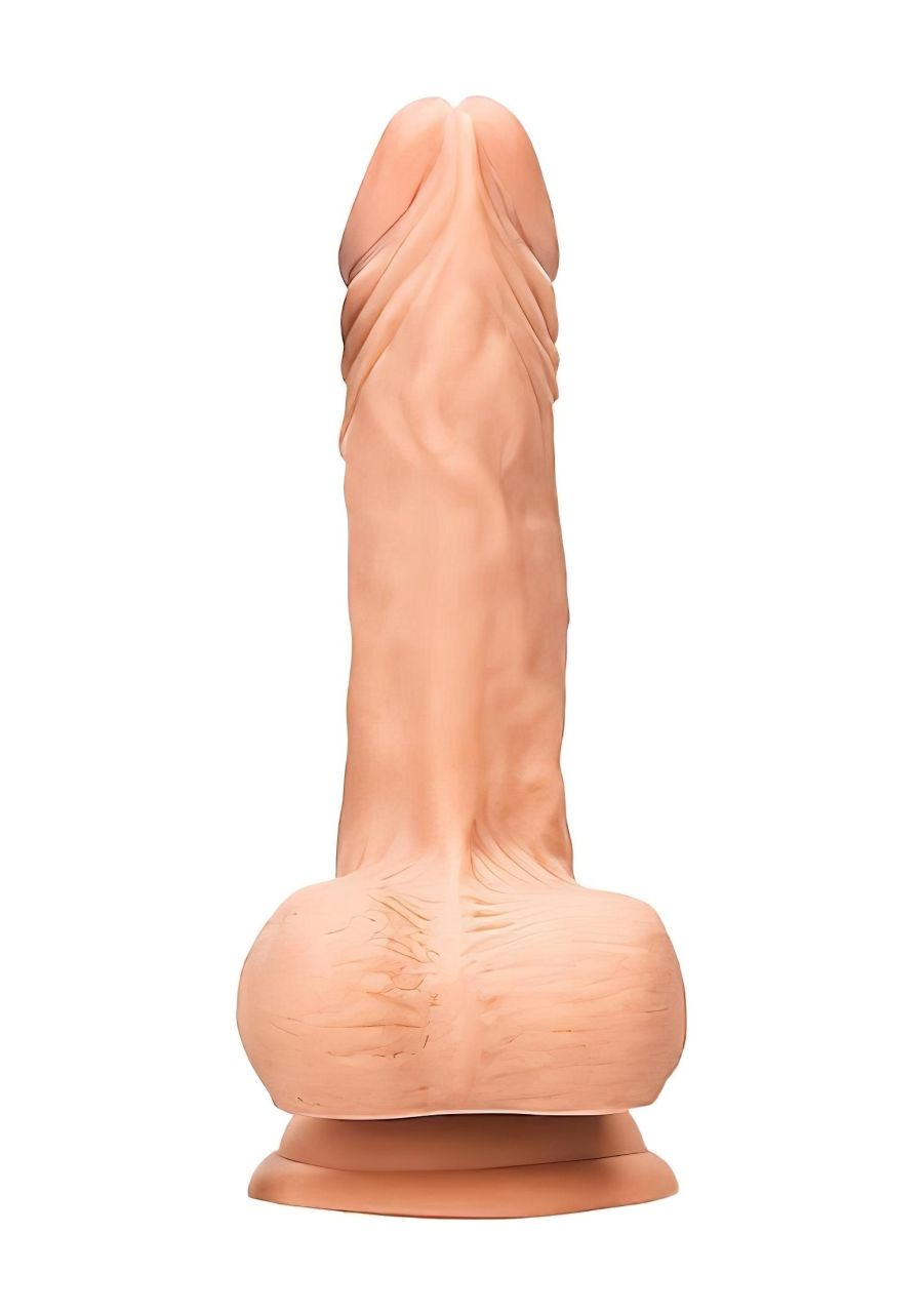 RealRock Dong 7 - élethű, herés dildó (17 cm, testszínű)