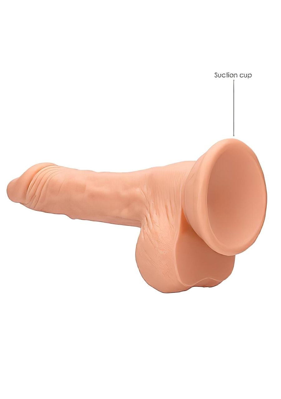 RealRock Dong 7 - élethű, herés dildó (17 cm, testszínű)