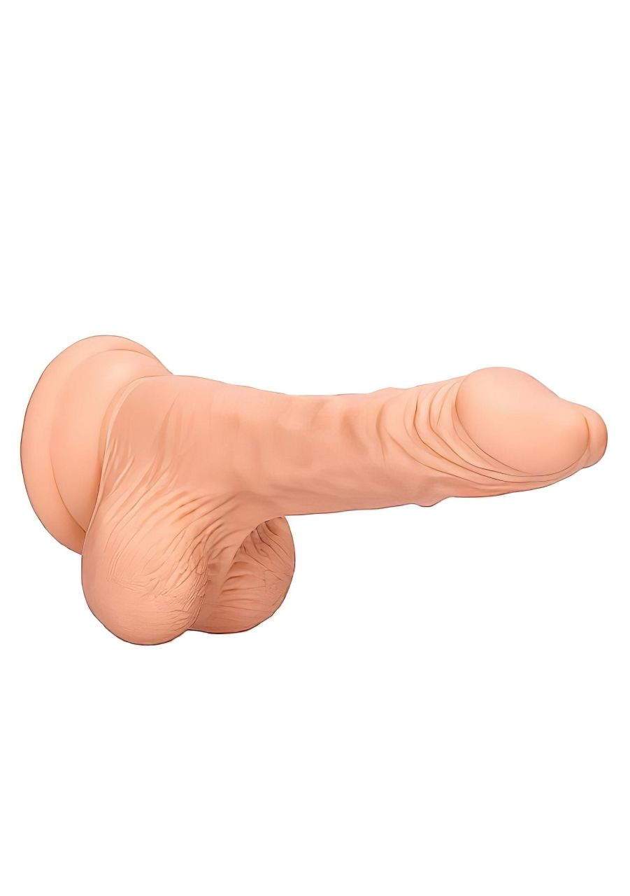 RealRock Dong 7 - élethű, herés dildó (17 cm, testszínű)