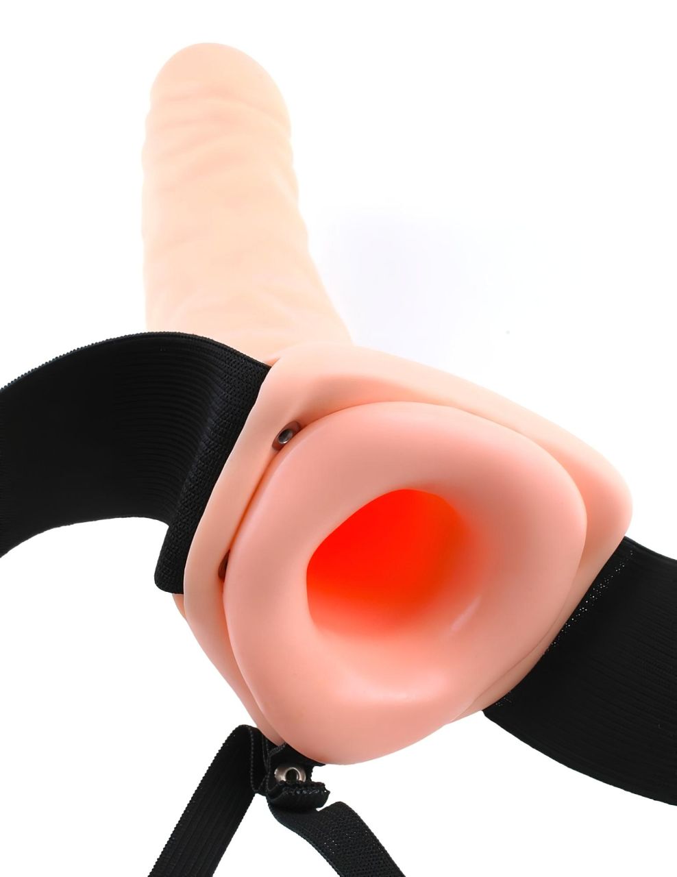 Pipedream Fetish Strap-On 8 - felcsatolható üreges vibrátor (testszínű)