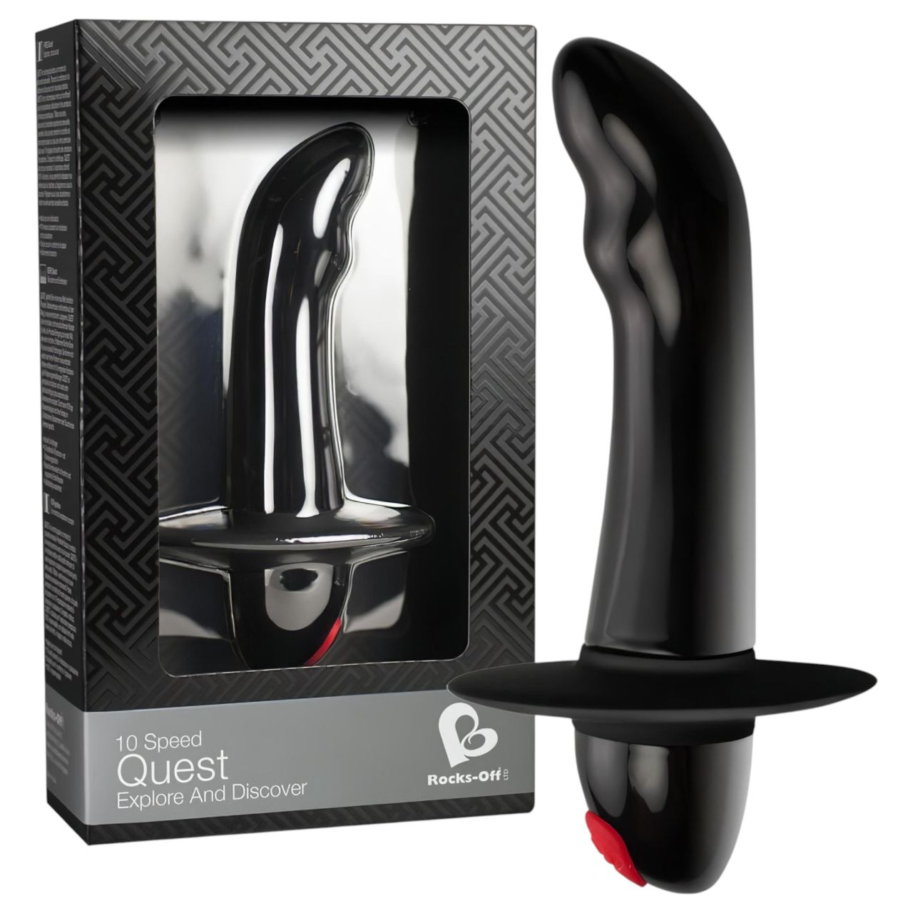 Quest - 10 ritmusú kezdő prosztata vibrátor (fekete)