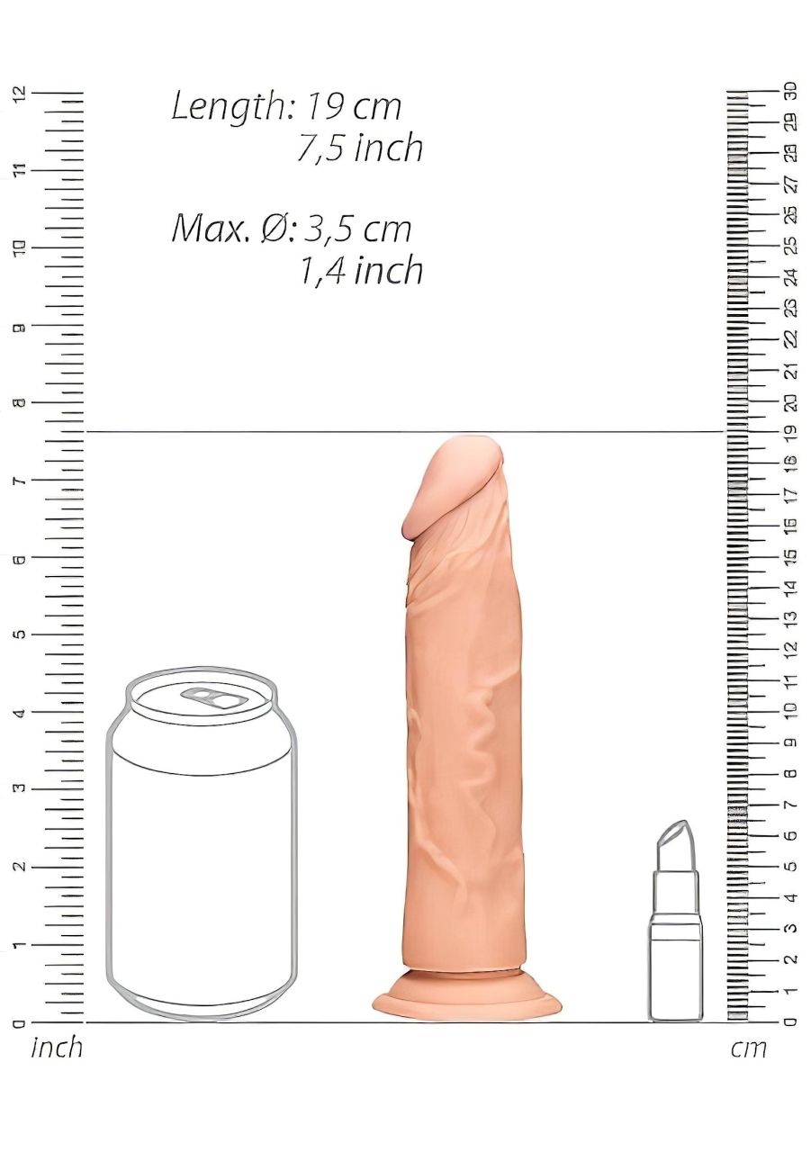 RealRock Dong 7 - élethű dildó (17 cm, testszínű)