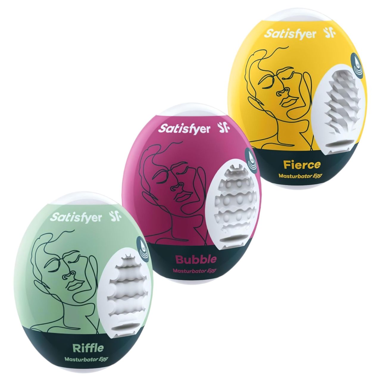 Satisfyer Egg RBF - tojás maszturbátor szett férfiaknak (3 db)