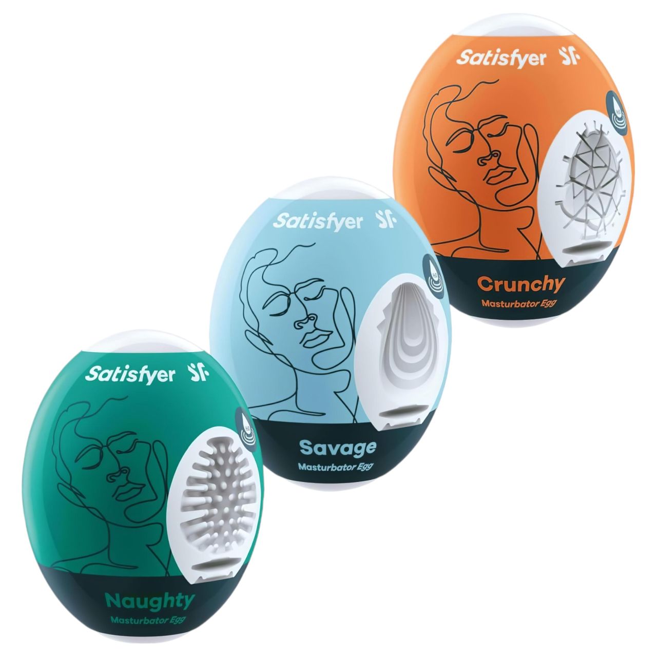 Satisfyer Egg NSC - tojás maszturbátor szett férfiaknak (3 db)