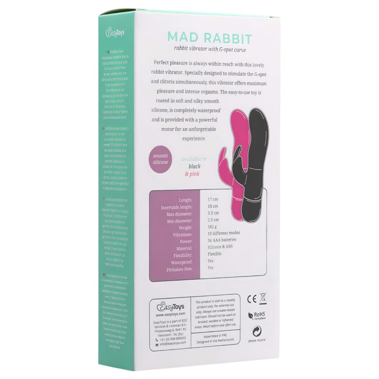 EasyToys Mad Rabbit - nyuszis csiklókaros vibrátor (pink) EasyToys Mad Rabbit - nyuszis csiklókaros vibrátor (pink)