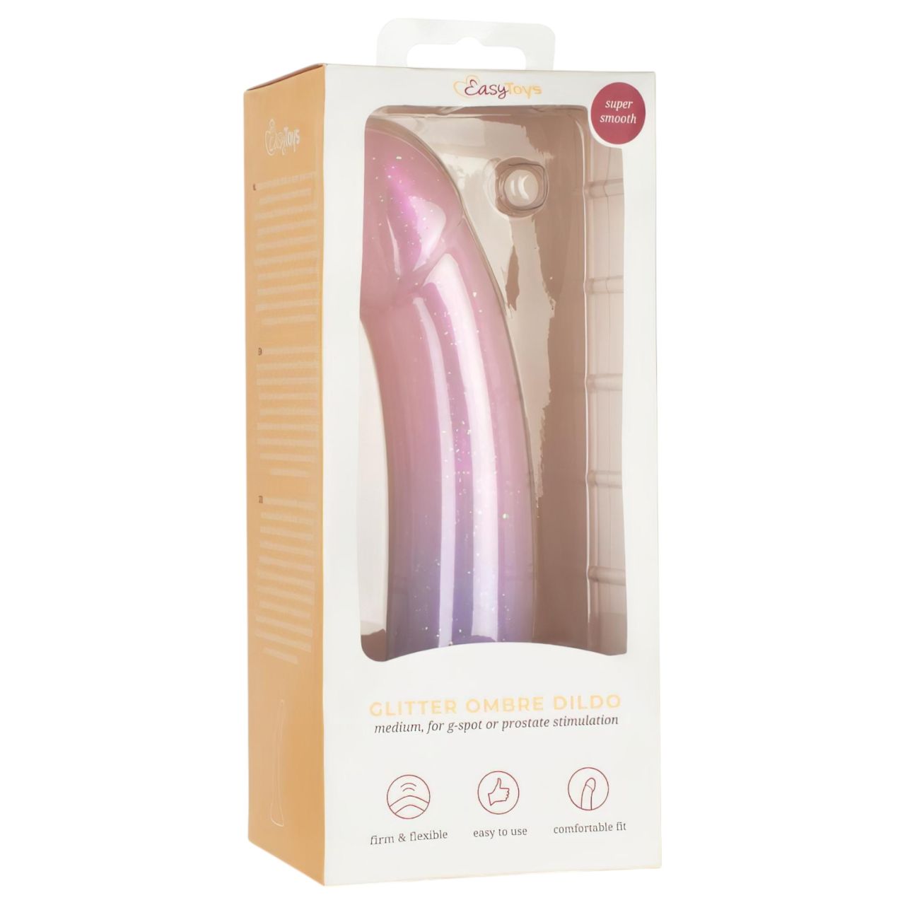 EasyToys Mermaid - csillámos dildó - 19 cm (pink)