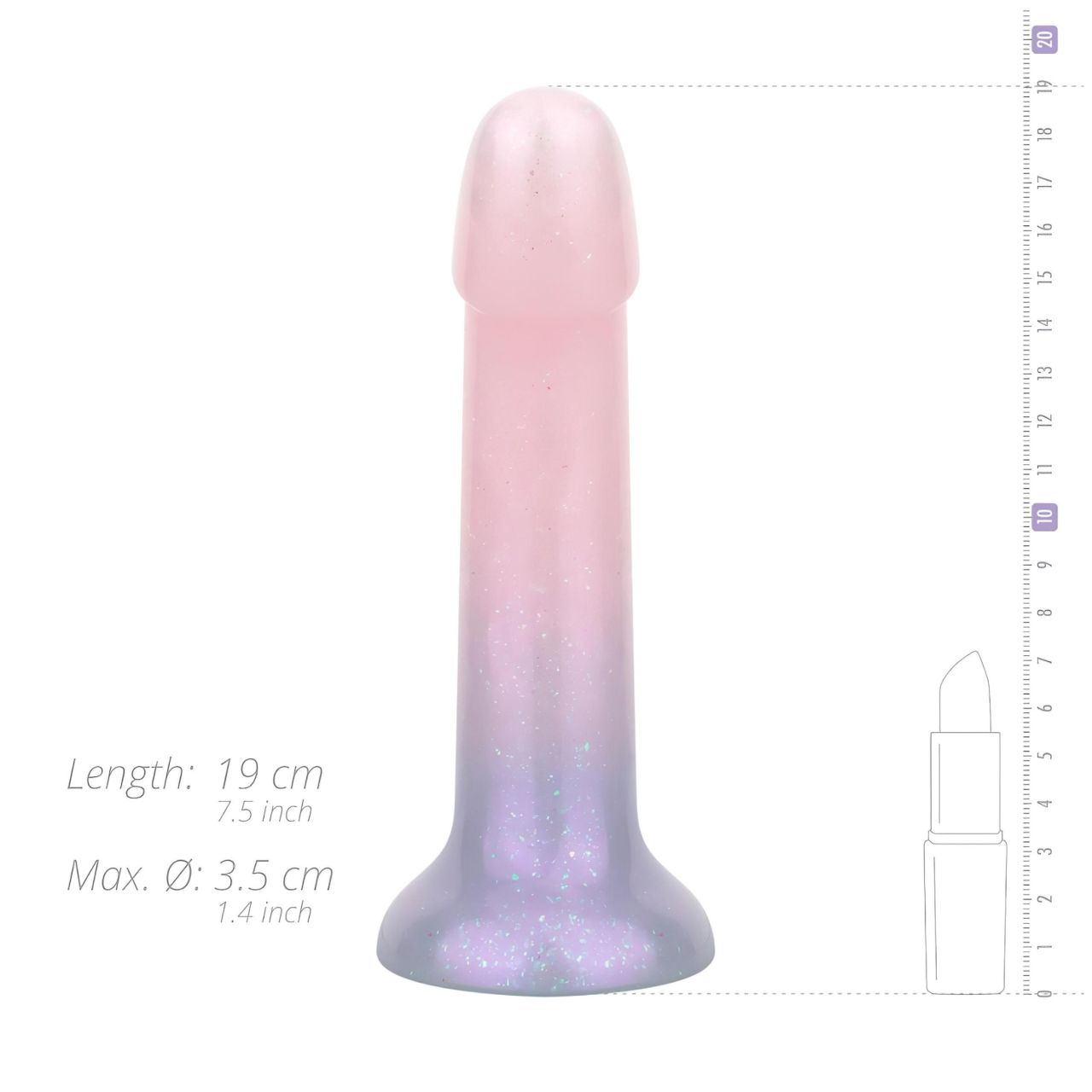 EasyToys Mermaid - csillámos dildó - 19 cm (pink)