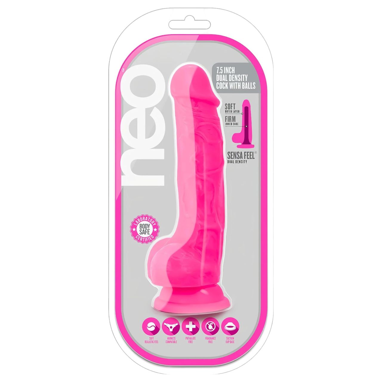 Blush Neo - tapadókorongos dildó - 19 cm (pink)