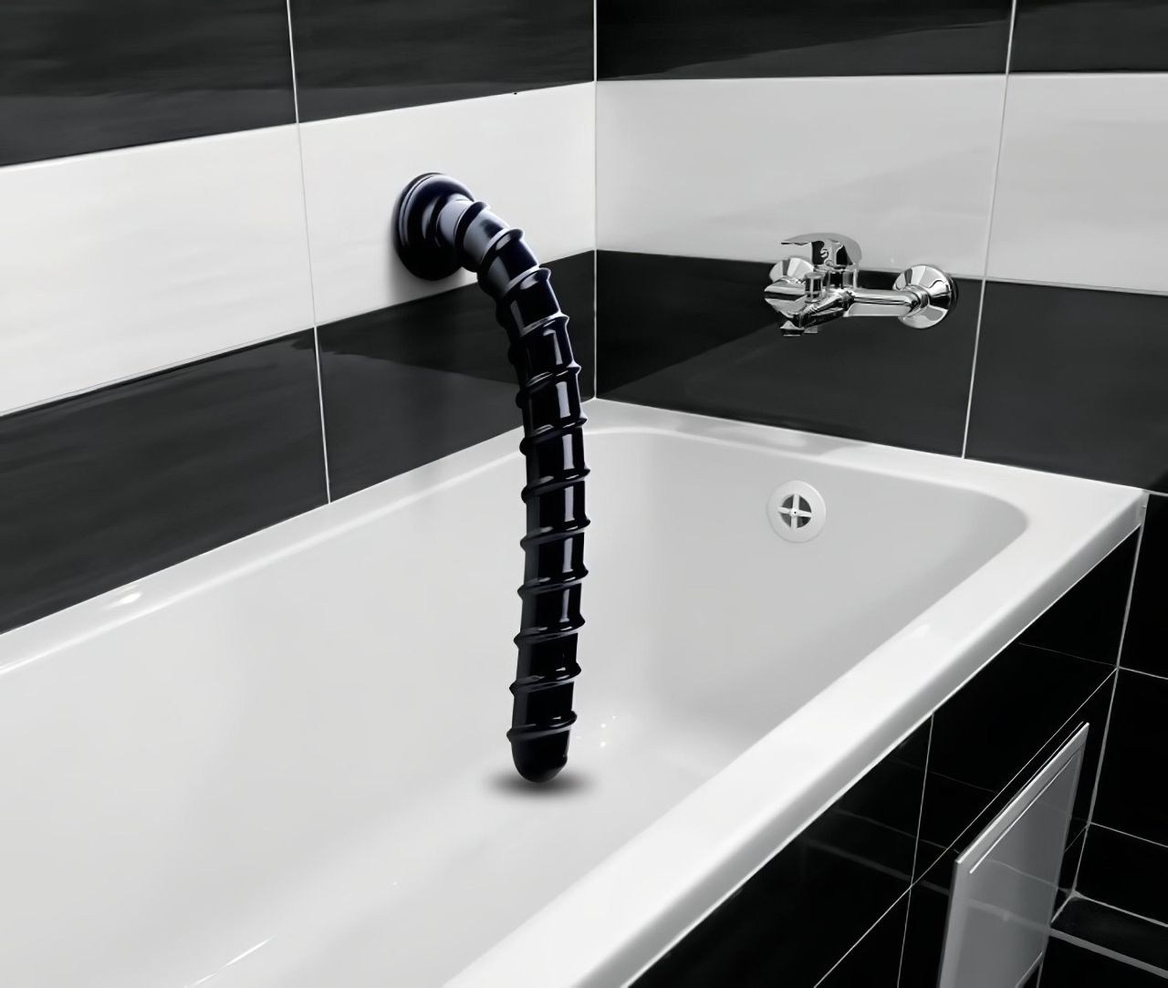Hosed Swirl Tchick Anal Snake 18 - csavart, extra hosszú anál dildó (fekete) Hosed Swirl Tchick Anal Snake 18 - csavart, extra hosszú anál dildó (fekete)