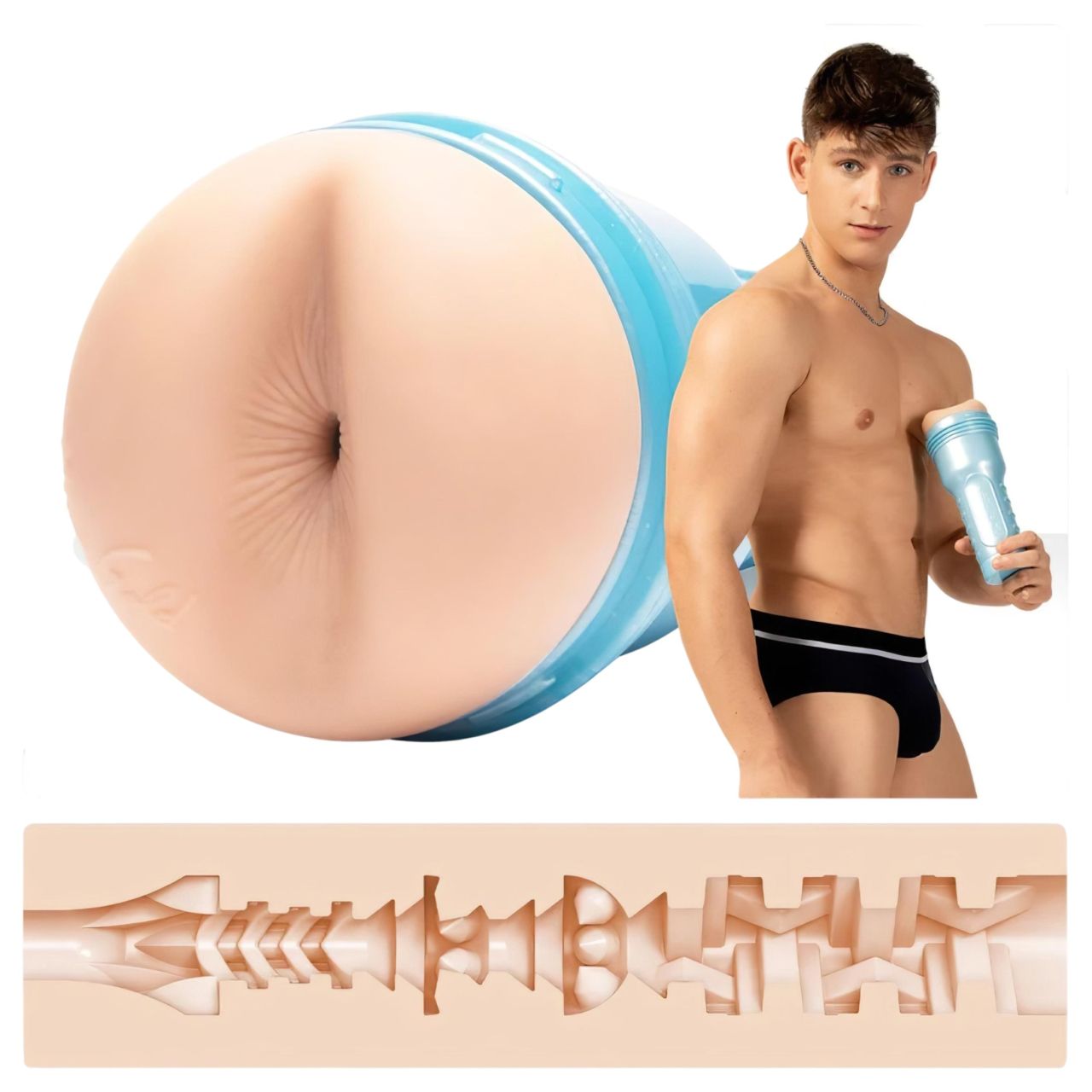 Fleshjack Reno Gold - élethű anál maszturbátor (testszínű)