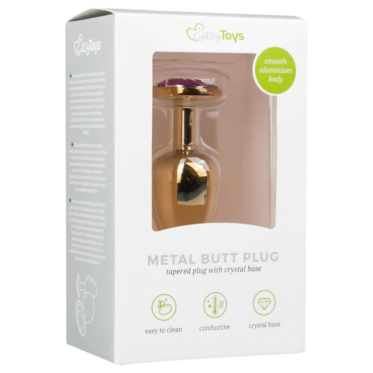 EasyToys Metal No.1 - lila köves kúp anál plug (arany, 2,5 cm) EasyToys Metal No.1 - lila köves kúp anál plug (arany, 2,5 cm)