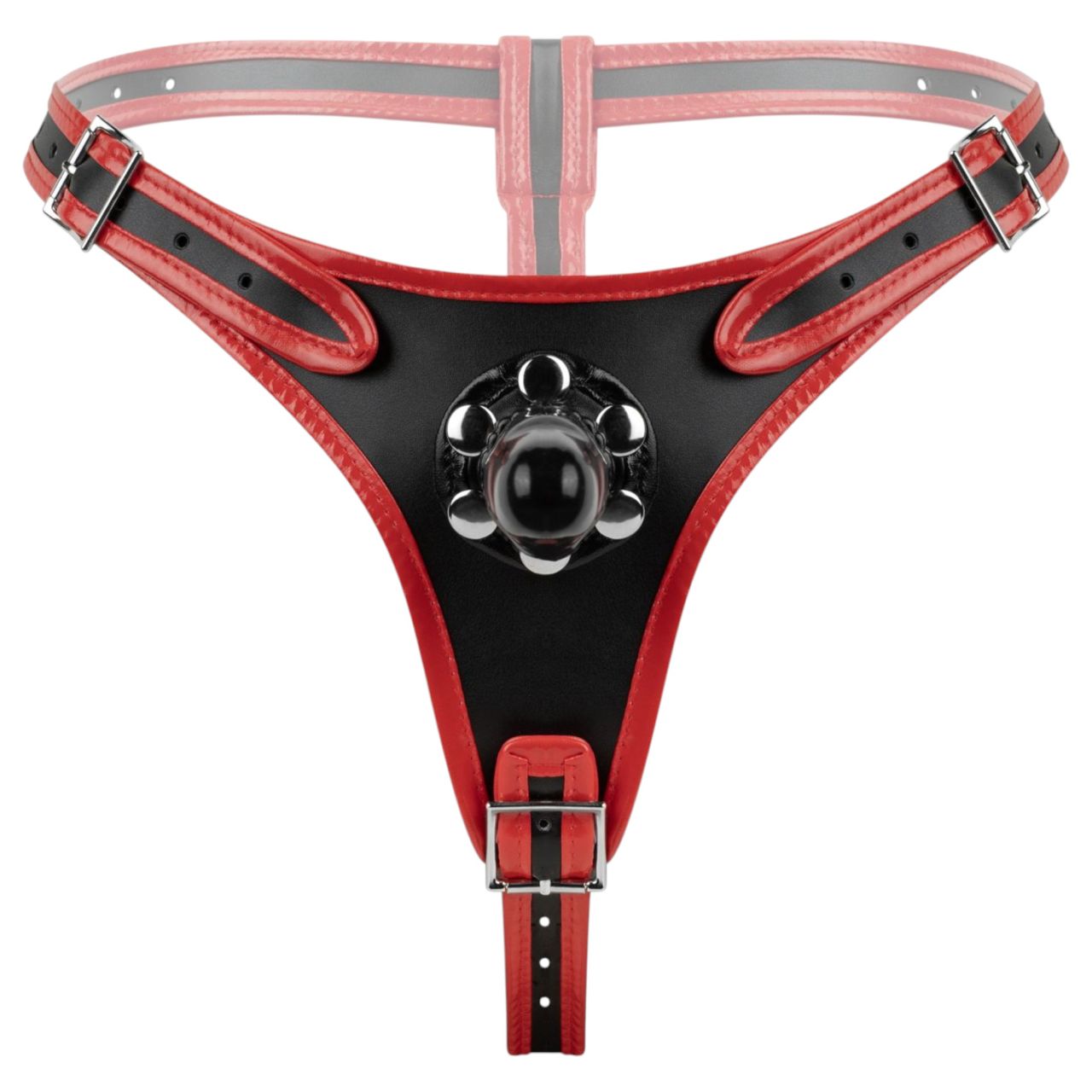 EasyToys - felcsatolható alsó tripla dildóval (fekete) EasyToys - felcsatolható alsó tripla dildóval (fekete)