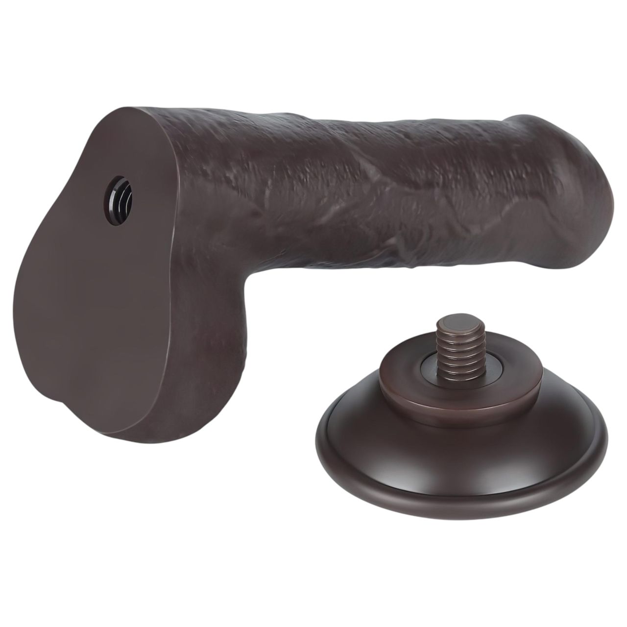 Lovetoy Sliding-Skin - herés kétrétegű dildó - 18,3 cm (barna)