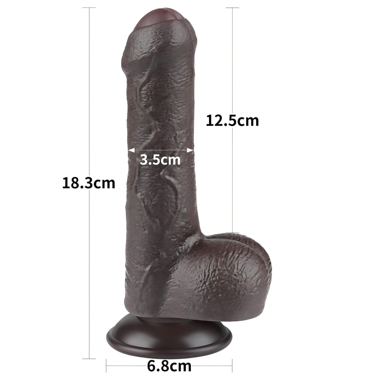 Lovetoy Sliding-Skin - herés kétrétegű dildó - 18,3 cm (barna)