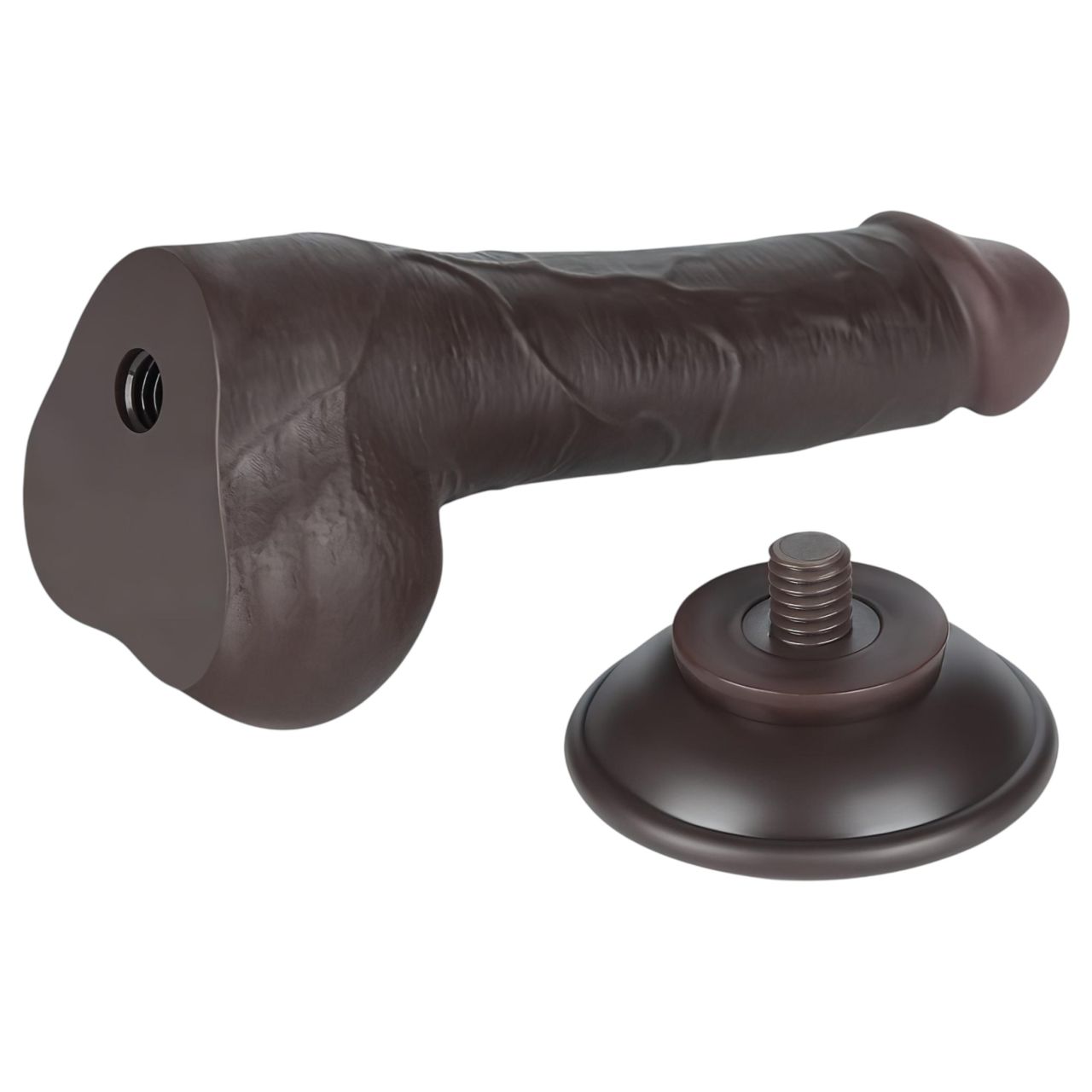 Lovetoy Sliding-Skin - herés kétrétegű dildó - 19,5 cm (barna)