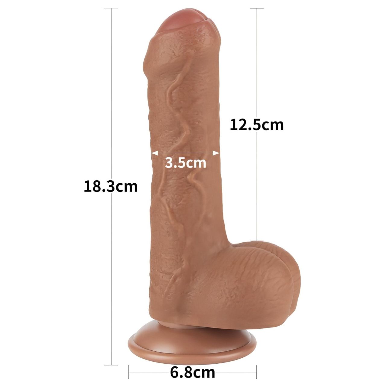Lovetoy Sliding-Skin - herés kétrétegű dildó - 18,3 cm (testszínű)