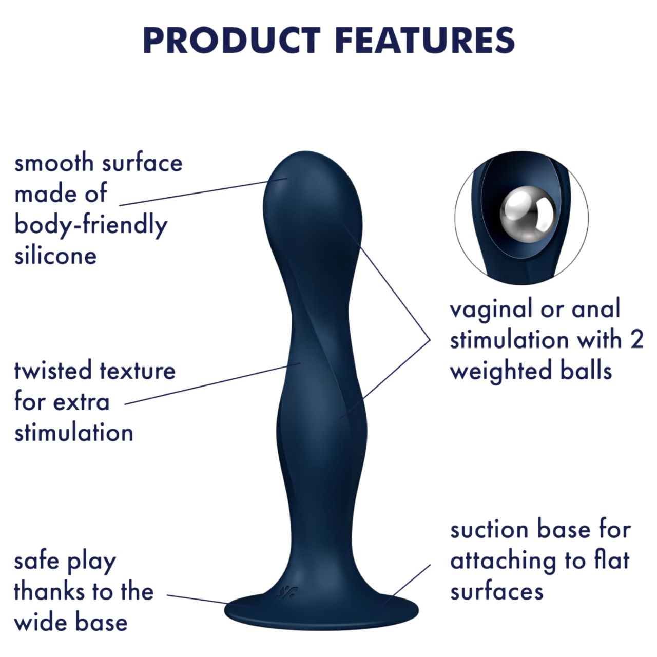 Satisfyer Double Ball-R - súlyozott dildó (kék) Satisfyer Double Ball-R - súlyozott dildó (kék)