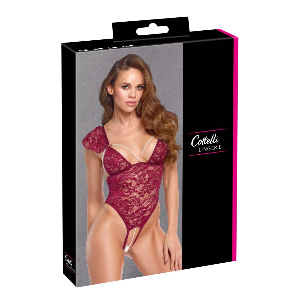 Cottelli - csipkés gyöngyös body (piros) Cottelli - csipkés gyöngyös body (piros)