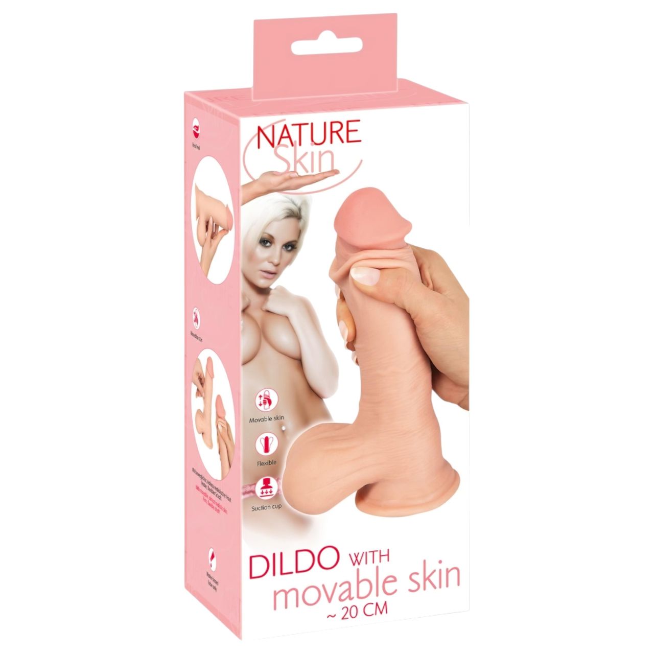 Nature Skin - dildó bőrrel - 20 cm (testszínű) Nature Skin - dildó bőrrel - 20 cm (testszínű)