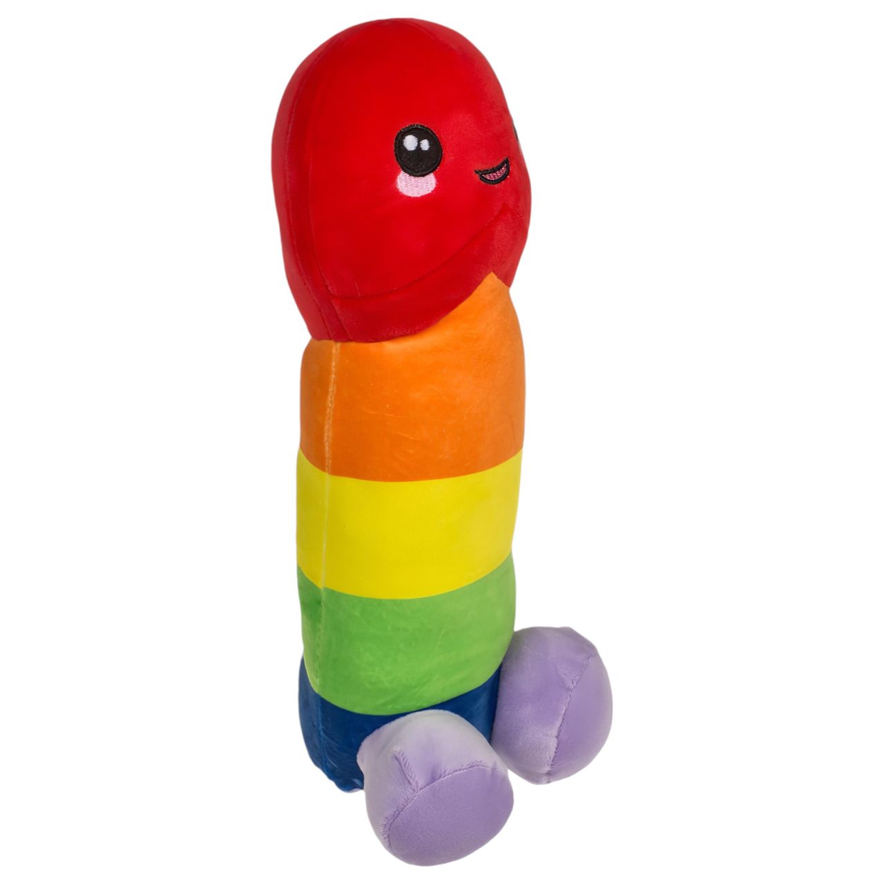 Plüss pénisz figura, tréfás ajándék (szivárvány, 30 cm)