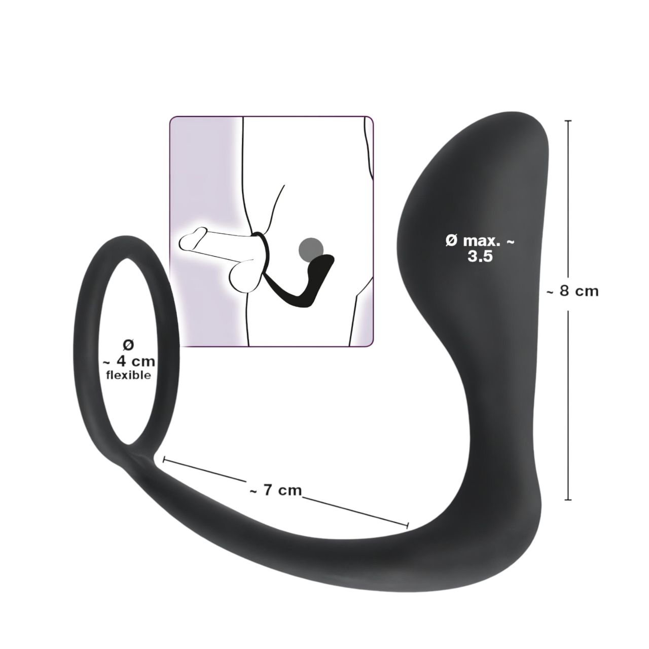 Black Velvets - szilikon anál plug péniszgyűrűvel (fekete) Black Velvets - szilikon anál plug péniszgyűrűvel (fekete)