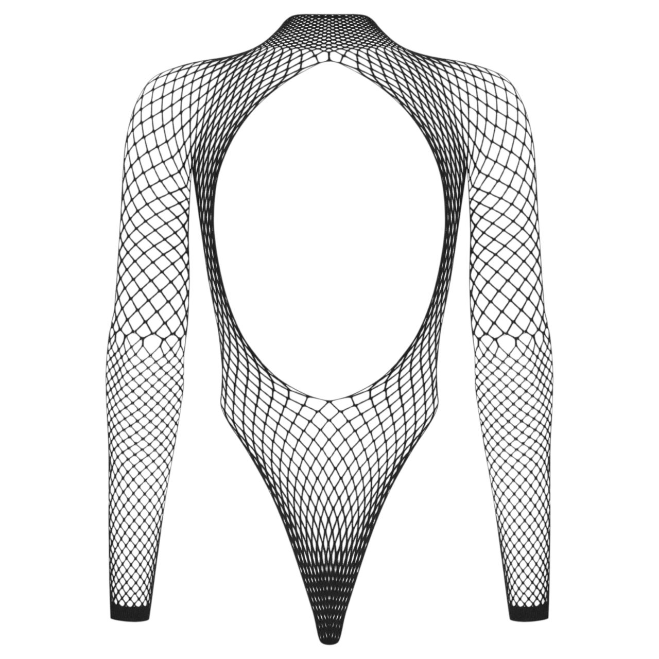 Obsessive - hosszú ujjú fekete necc body (S-L)