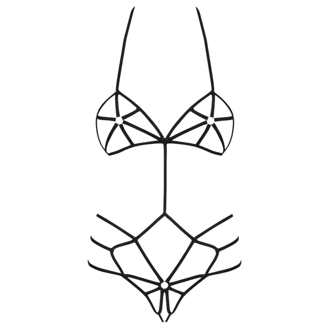 Obsessive - fekete dísz testhám body (S/M) Obsessive - fekete dísz testhám body (S/M)