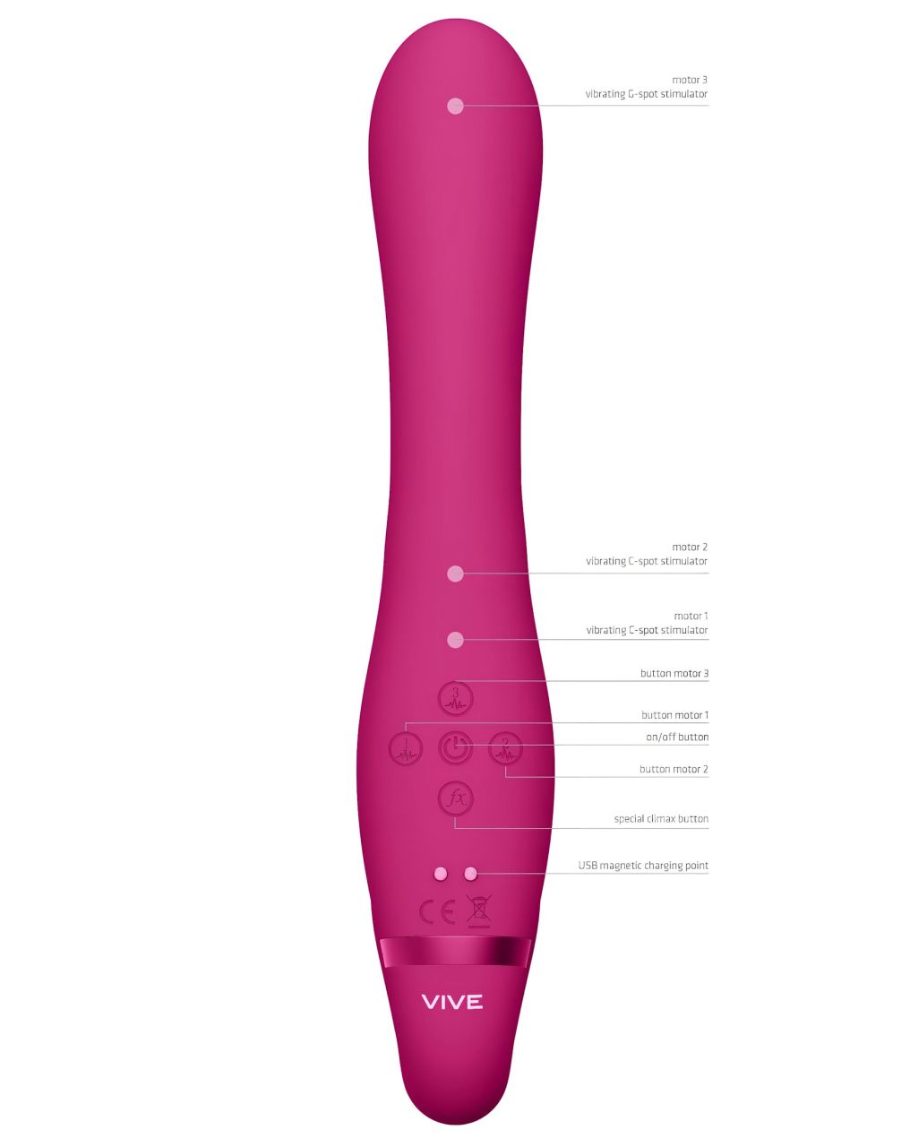Vive Suki - felcsatolható vibrátor , tartópánt nélkül (pink) Vive Suki - felcsatolható vibrátor , tartópánt nélkül (pink)