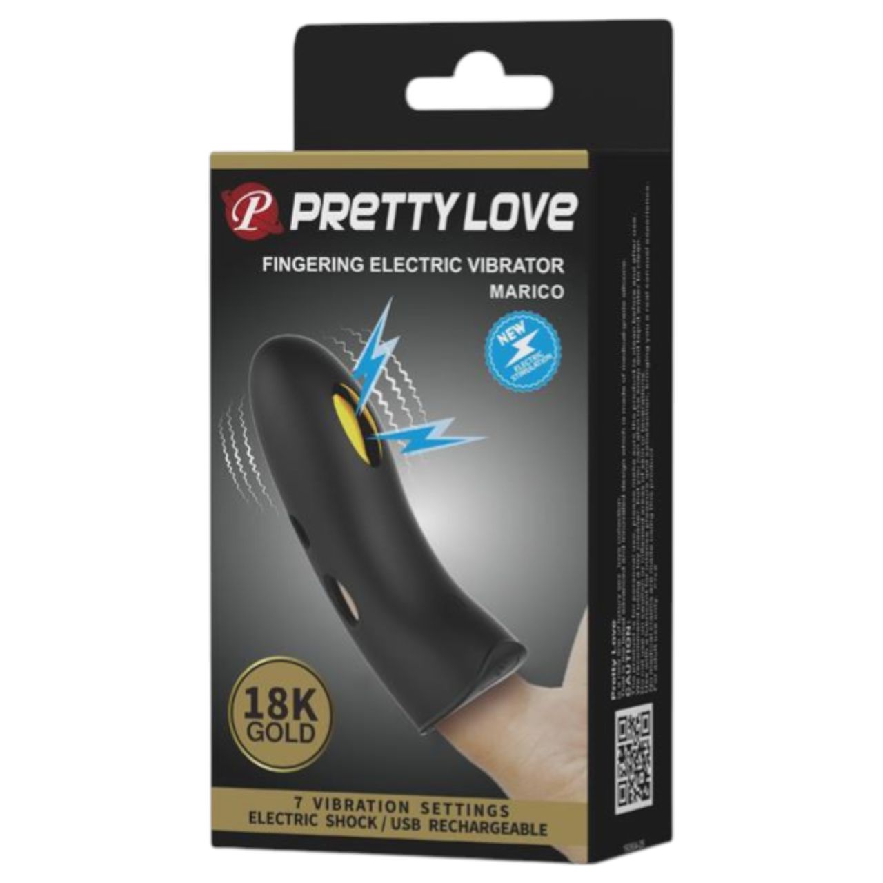 Pretty Love Marico - elektro stimulációs ujjvibrátor (fekete) Pretty Love Marico - elektro stimulációs ujjvibrátor (fekete)