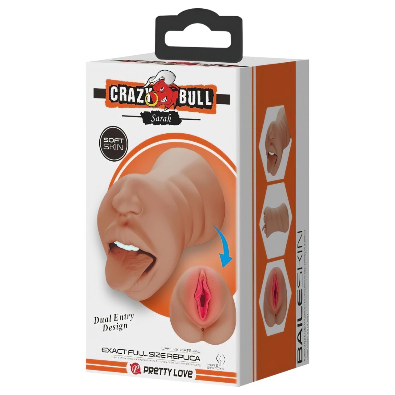 Crazy Bull - száj- és punci maszturbátor férfiaknak (testszínű)