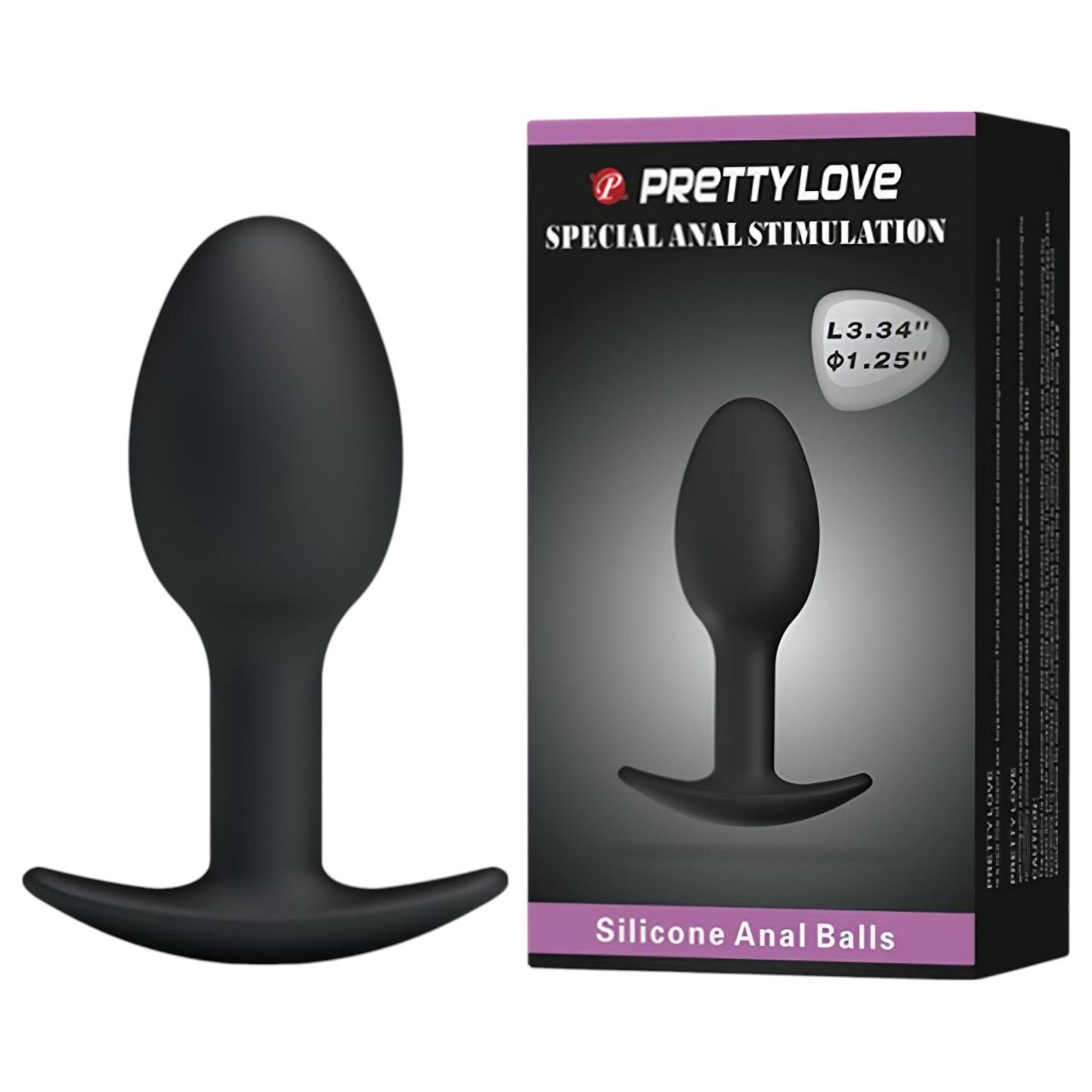 Pretty Love - anál dildó (fekete)