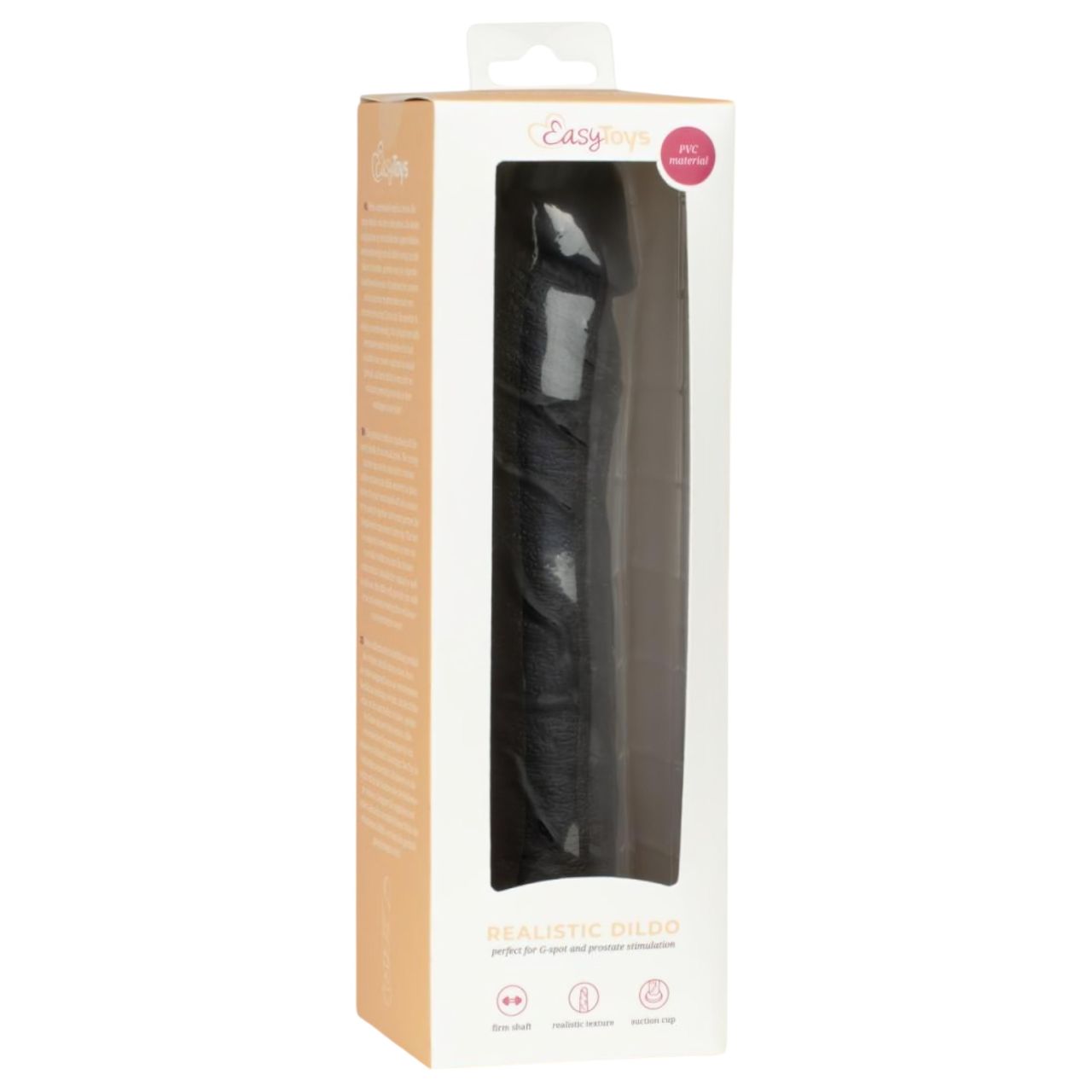 EasyToys - élethű dildó - 22,5 cm (fekete)