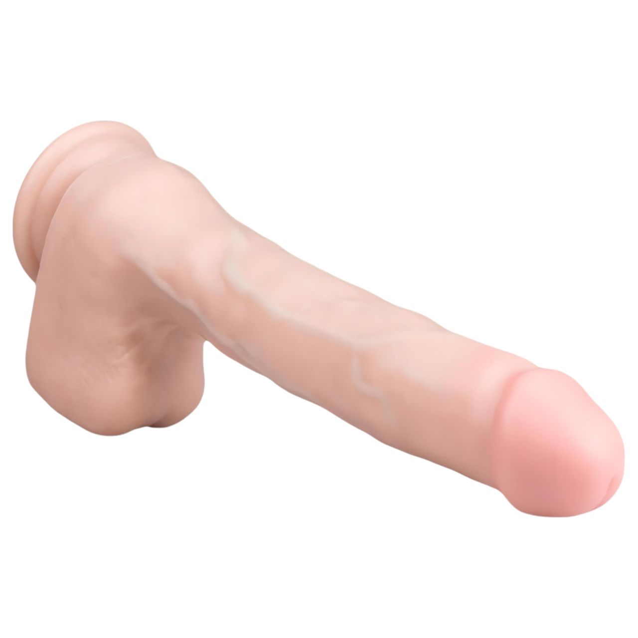 EasyToys - tapadókorongos, herés nagy dildó (29,5 cm, testszínű)