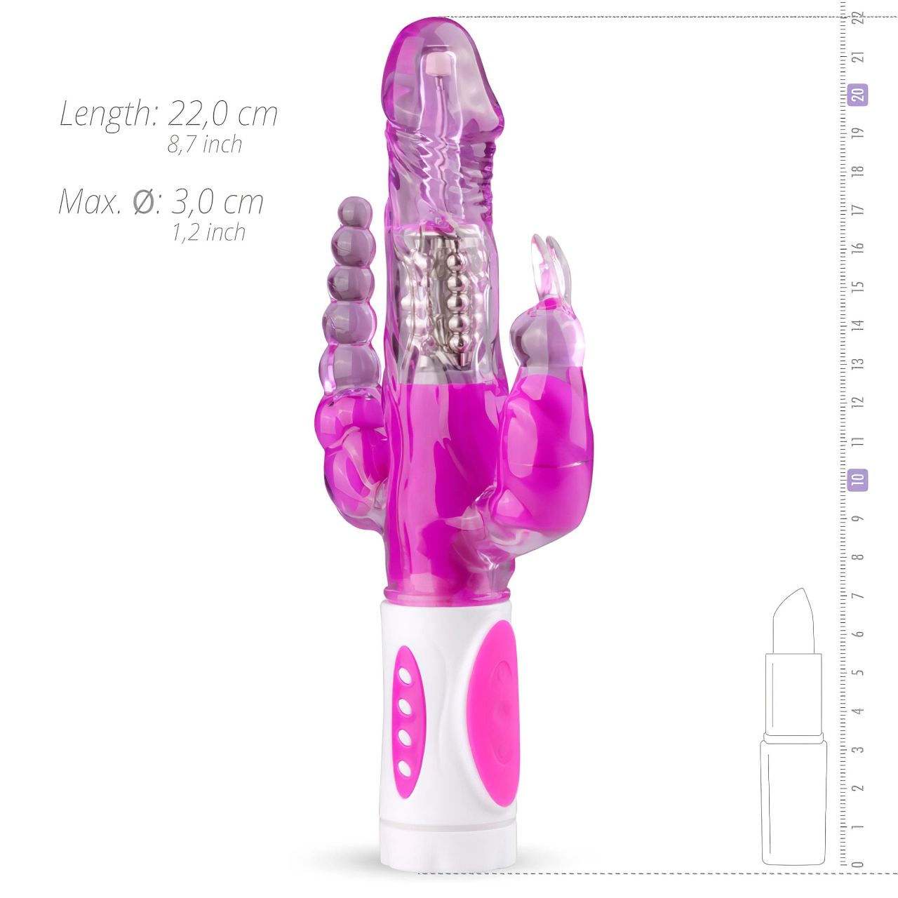 EasyToys Raving Rabbit - 3 ágú csiklókaros vibrátor (pink) EasyToys Raving Rabbit - 3 ágú csiklókaros vibrátor (pink)