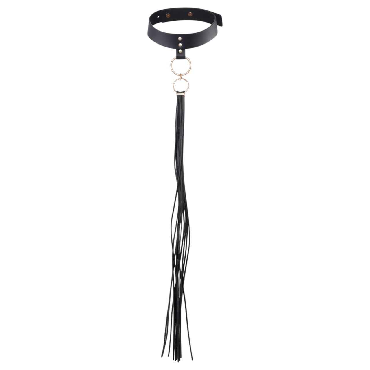 Bijoux Indiscrets - BDSM korbács és nyakörv egyben pároknak (fekete)