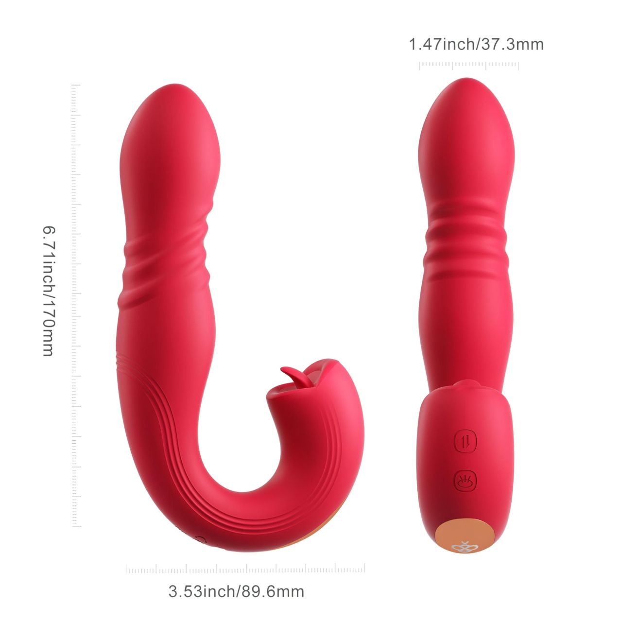 Honey Play Box Joi Thrust 2 - App-vezérelt lökő nyelves vibrátor (piros) Honey Play Box Joi Thrust 2 - App-vezérelt lökő nyelves vibrátor (piros)