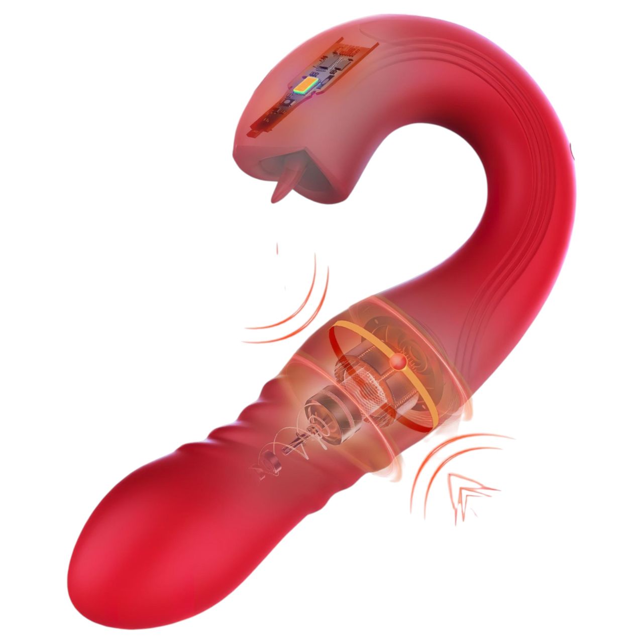 Honey Play Box Joi Thrust 2 - App-vezérelt lökő nyelves vibrátor (piros) Honey Play Box Joi Thrust 2 - App-vezérelt lökő nyelves vibrátor (piros)