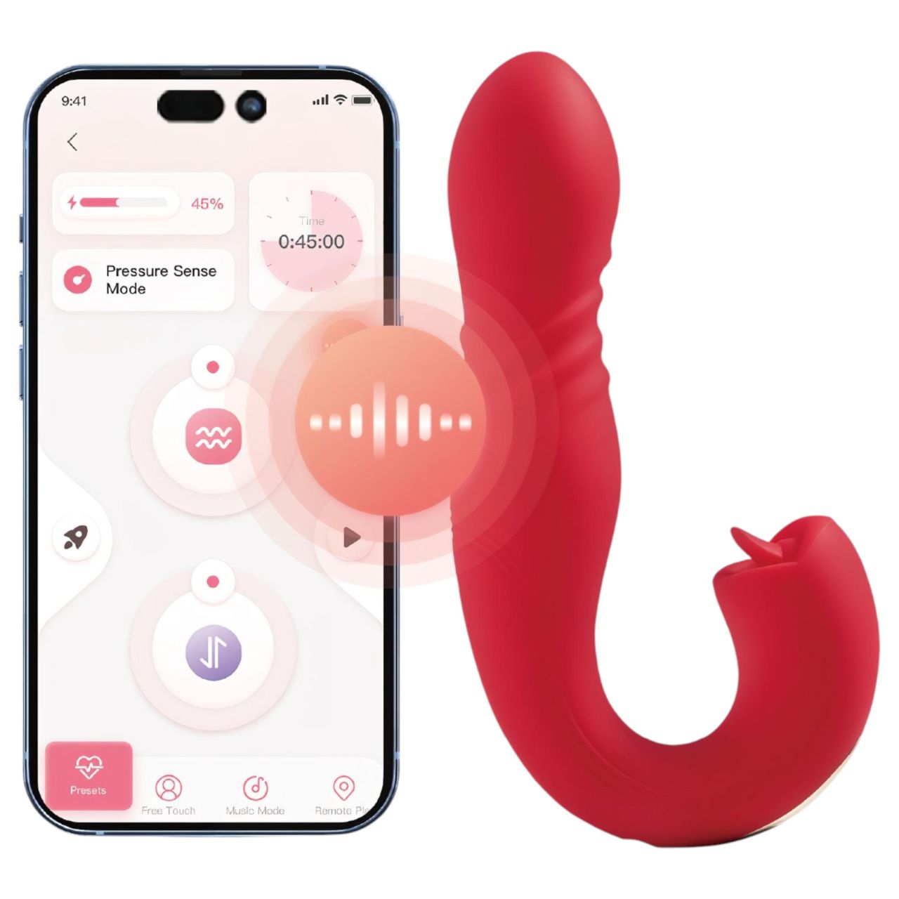 Honey Play Box Joi Thrust 2 - App-vezérelt lökő nyelves vibrátor (piros) Honey Play Box Joi Thrust 2 - App-vezérelt lökő nyelves vibrátor (piros)