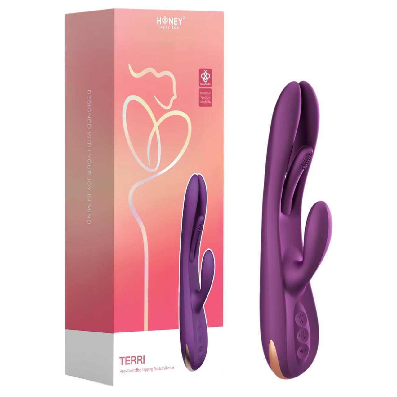 Honey Play Box Terri - App-vezérelt csiklókaros vibrátor (lila)